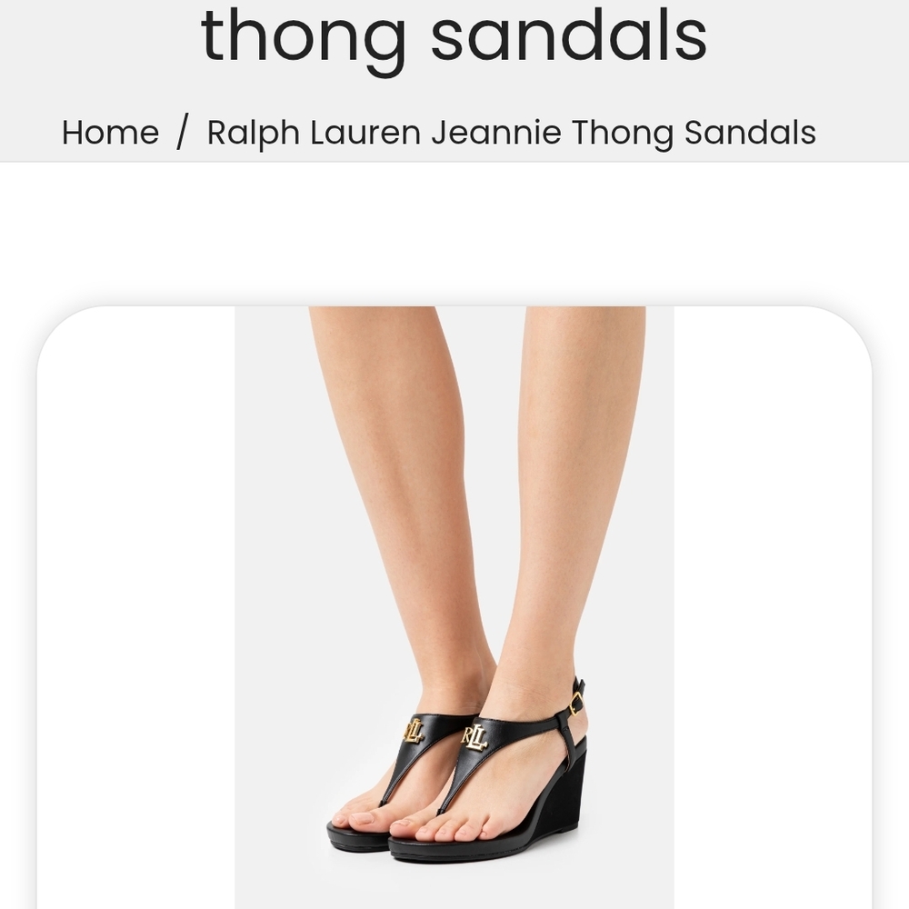 Ralph Lauren Black T-Strap Sandals
